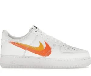 Nike Air Force 1 Low '07 Spray Paint Swoosh White Safety Orange - photo 1- Jersey4u