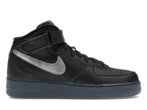 Nike Air Force 1 Mid PRM Black Metallic Silver - photo 1- Jersey4u