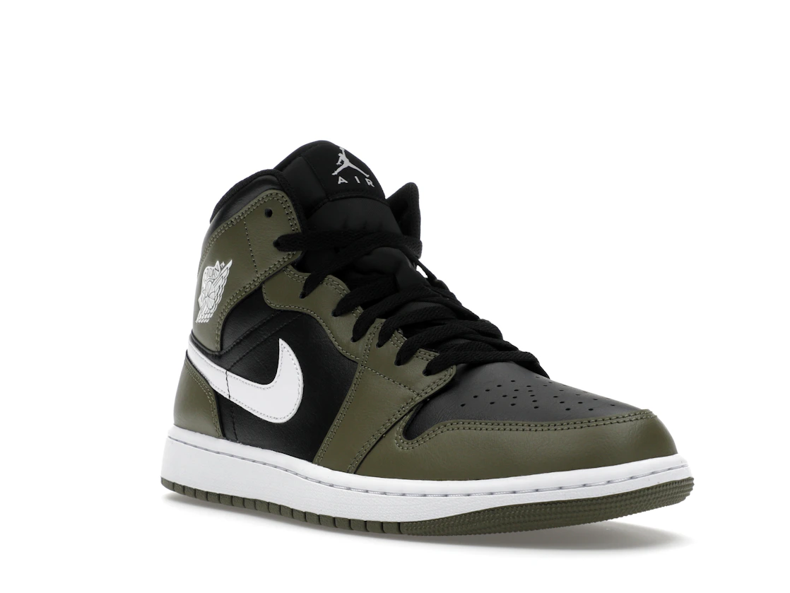 Jordan 1 Mid Black White Olive - photo 2- Jersey4u