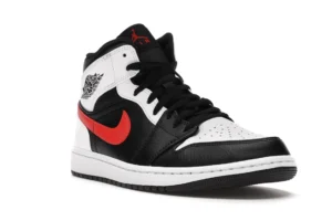 Jordan 1 Mid Black Chile Red White - photo 2- Jersey4u