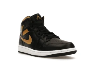 Jordan 1 Mid Black Metallic Gold - photo 2- Jersey4u