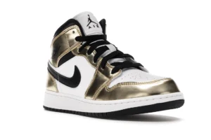 Jordan 1 Mid Metallic Gold Black White (GS) - photo 2- Jersey4u