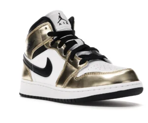 Jordan 1 Mid Metallic Gold Black White (GS) - photo 2- Jersey4u