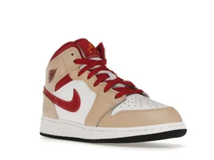 Jordan 1 Mid Light Curry Cardinal (GS) - photo 2- Jersey4u