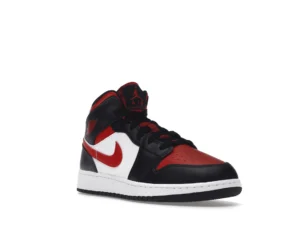 Air Jordan 1 Mid Black Fire Red (GS) - photo 2- Jersey4u