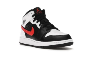 Jordan 1 Mid White Black Chile Red (GS) - photo 2- Jersey4u