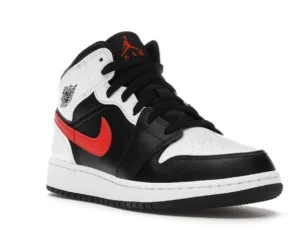 Jordan 1 Mid White Black Chile Red (GS) - photo 2- Jersey4u