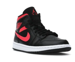 Jordan 1 Mid Black Siren Red (Women's) - photo 2- Jersey4u