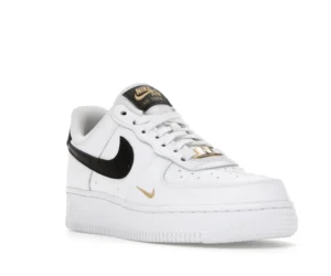 Nike Air Force 1 Low '07 Essential White Black Gold Mini Swoosh (Women's) - photo 2- Jersey4u