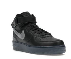 Nike Air Force 1 Mid PRM Black Metallic Silver - photo 2- Jersey4u