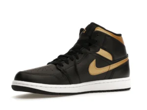 Jordan 1 Mid Black Metallic Gold - photo 4- Jersey4u