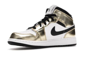 Jordan 1 Mid Metallic Gold Black White (GS) - photo 4- Jersey4u