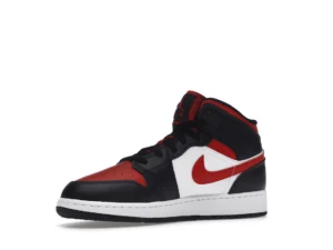 Air Jordan 1 Mid Black Fire Red (GS) - photo 4- Jersey4u