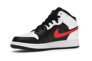 Jordan 1 Mid White Black Chile Red (GS) - photo 4- Jersey4u