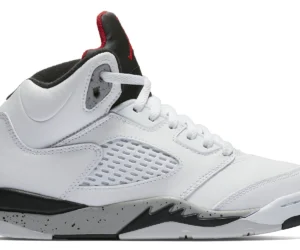 Jordan 5 Retro White Black Matte Silver University Red (PS) - photo 1- Jersey4u