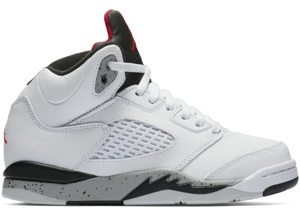 Jordan 5 Retro White Black Matte Silver University Red (PS) - photo 1- Jersey4u