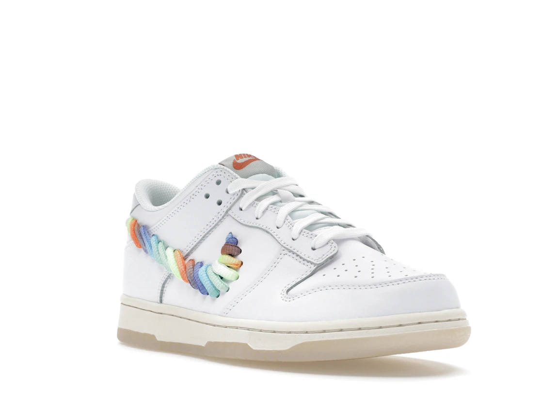 Nike Dunk Low SE Rainbow Lace Swoosh White (GS) - photo 2- Jersey4u