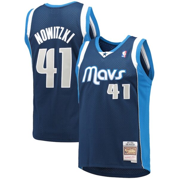 Dirk Nowitzki Dallas Mavericks Mitchell & Ness 2011/12 Hardwood Classics Swingman Jersey - Navy photo 1 Jersey4u