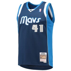 Dirk Nowitzki Dallas Mavericks Mitchell & Ness 2011/12 Hardwood Classics Swingman Jersey - Navy photo 2 Jersey4u