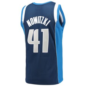 Dirk Nowitzki Dallas Mavericks Mitchell & Ness 2011/12 Hardwood Classics Swingman Jersey - Navy photo 3 Jersey4u