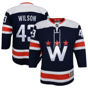 Tom Wilson Washington Capitals Youth 2020/21 Alternate Premier Player Jersey - Navy photo 1 Jersey4u