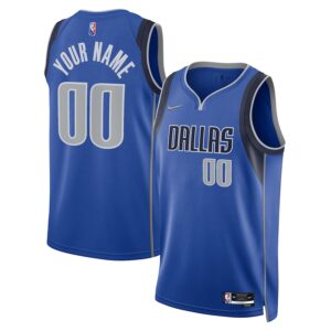 Dallas Mavericks Nike 2021/22 Diamond Swingman Custom Jersey - Icon Edition - Blue photo 1 Jersey4u