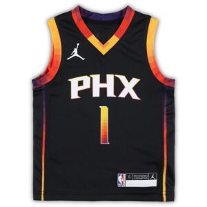 Devin Booker Phoenix Suns Jordan Brand Preschool 2022/23 Swingman Jersey - Statement Edition - Black photo 2 Jersey4u