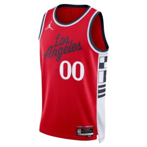 LA Clippers Jordan Brand Unisex 2024/25 Custom Swingman Jersey - Statement Edition - Red photo 2 Jersey4u