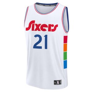 Joel Embiid Philadelphia 76ers Jersey4u 2024/25 Fast Break Player Jersey - City Edition - White photo 2 Jersey4u