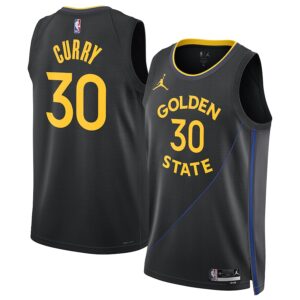 Stephen Curry Golden State Warriors Jordan Brand Unisex 2024/25 Swingman Jersey - Statement Edition - Black photo 1 Jersey4u
