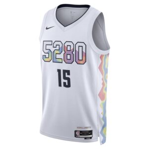 Nikola Jokic Denver Nuggets Nike Unisex 2024/25 Swingman Player Jersey - City Edition - White photo 2 Jersey4u