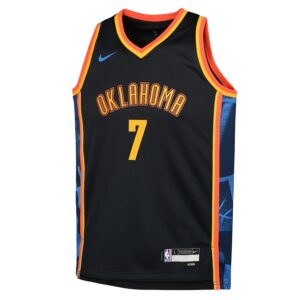 Chet Holmgren Oklahoma City Thunder Nike Youth 2024/25 Swingman Player Jersey - City Edition - Black photo 2 Jersey4u
