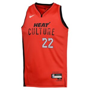 Jimmy Butler Miami Heat Nike Youth 2024/25 Swingman Player Jersey - City Edition - Red photo 2 Jersey4u