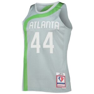 Pete Maravich Atlanta Hawks Mitchell & Ness 75th Anniversary 1971/72 Hardwood Classics Swingman Jersey - Silver photo 2 Jersey4u