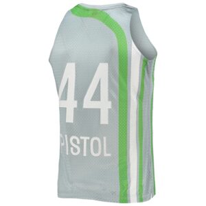 Pete Maravich Atlanta Hawks Mitchell & Ness 75th Anniversary 1971/72 Hardwood Classics Swingman Jersey - Silver photo 3 Jersey4u
