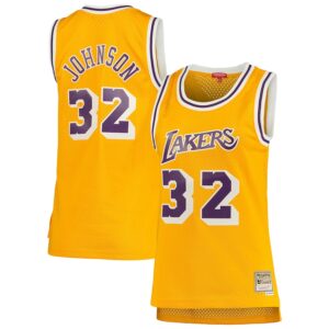 Magic Johnson Los Angeles Lakers Mitchell & Ness Women's 1984/85 Hardwood Classics Swingman Jersey - Gold photo 1 Jersey4u