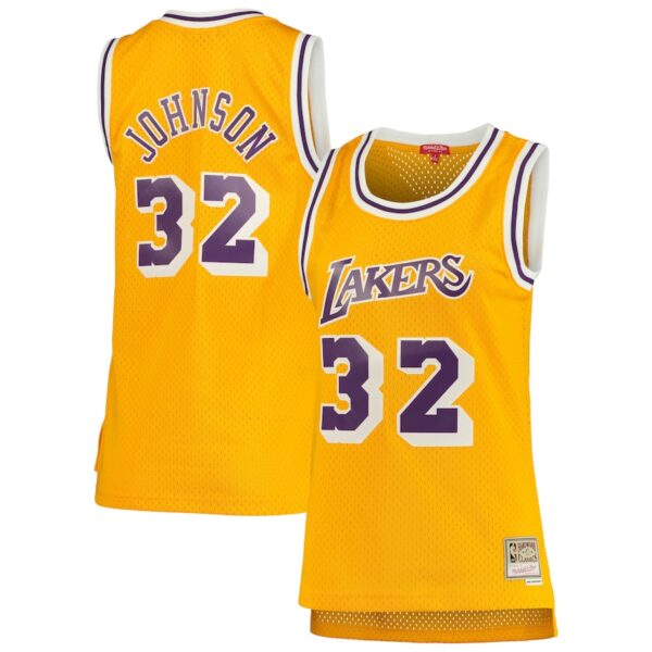 Magic Johnson Los Angeles Lakers Mitchell & Ness Women's 1984/85 Hardwood Classics Swingman Jersey - Gold photo 1 Jersey4u