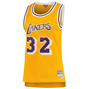 Magic Johnson Los Angeles Lakers Mitchell & Ness Women's 1984/85 Hardwood Classics Swingman Jersey - Gold photo 2 Jersey4u