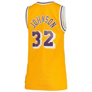 Magic Johnson Los Angeles Lakers Mitchell & Ness Women's 1984/85 Hardwood Classics Swingman Jersey - Gold photo 3 Jersey4u