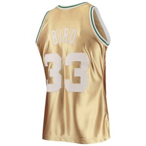 Larry Bird Boston Celtics Mitchell & Ness 75th Anniversary 1985/86 Hardwood Classics Swingman Jersey - Gold photo 3 Jersey4u