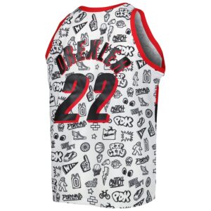 Clyde Drexler Portland Trail Blazers Mitchell & Ness 1991/92 Hardwood Classics Doodle Swingman Player Jersey - White photo 3 Jersey4u