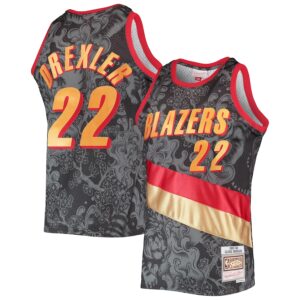 Clyde Drexler Portland Trail Blazers Mitchell & Ness Hardwood Classics 1991/92 Lunar New Year Swingman Jersey - Black photo 1 Jersey4u