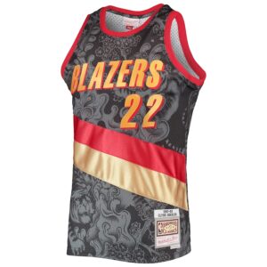 Clyde Drexler Portland Trail Blazers Mitchell & Ness Hardwood Classics 1991/92 Lunar New Year Swingman Jersey - Black photo 2 Jersey4u