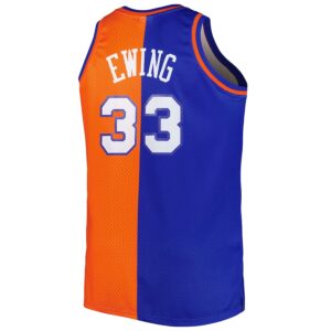Patrick Ewing New York Knicks Mitchell & Ness Big & Tall Hardwood Classics 1991/92 Split Swingman Jersey - Blue/Orange photo 3 Jersey4u