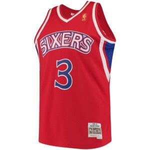 Allen Iverson Philadelphia 76ers Mitchell & Ness 1996/97 Hardwood Classics Swingman Jersey - Red photo 2 Jersey4u