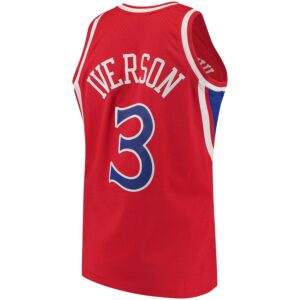 Allen Iverson Philadelphia 76ers Mitchell & Ness 1996/97 Hardwood Classics Swingman Jersey - Red photo 3 Jersey4u