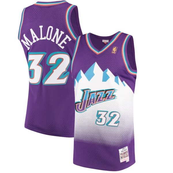 Karl Malone Utah Jazz Mitchell & Ness 1996/97 Hardwood Classics Swingman Jersey - Purple photo 1 Jersey4u