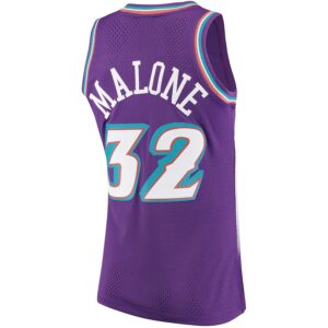 Karl Malone Utah Jazz Mitchell & Ness 1996/97 Hardwood Classics Swingman Jersey - Purple photo 3 Jersey4u