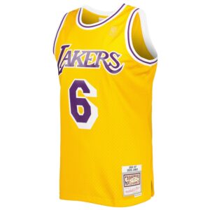 Eddie Jones Los Angeles Lakers Mitchell & Ness 1996/97 Hardwood Classics Swingman Jersey - Gold photo 2 Jersey4u
