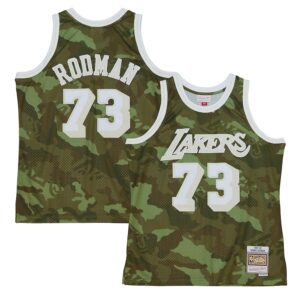Dennis Rodman Los Angeles Lakers Mitchell & Ness Hardwood Classics 1998/99 Ghost Green Swingman Jersey - Camo photo 1 Jersey4u